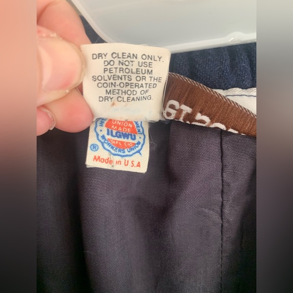 Personal Womens Vintage A Line Skirt 12 Blue Pleated Lined Pockets Preppy Maxi - Picture 9 of 12